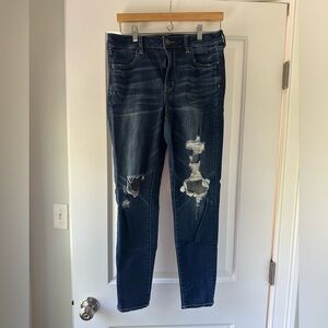 American Eagle Super Stretch Dark Wash Ripped Jeans